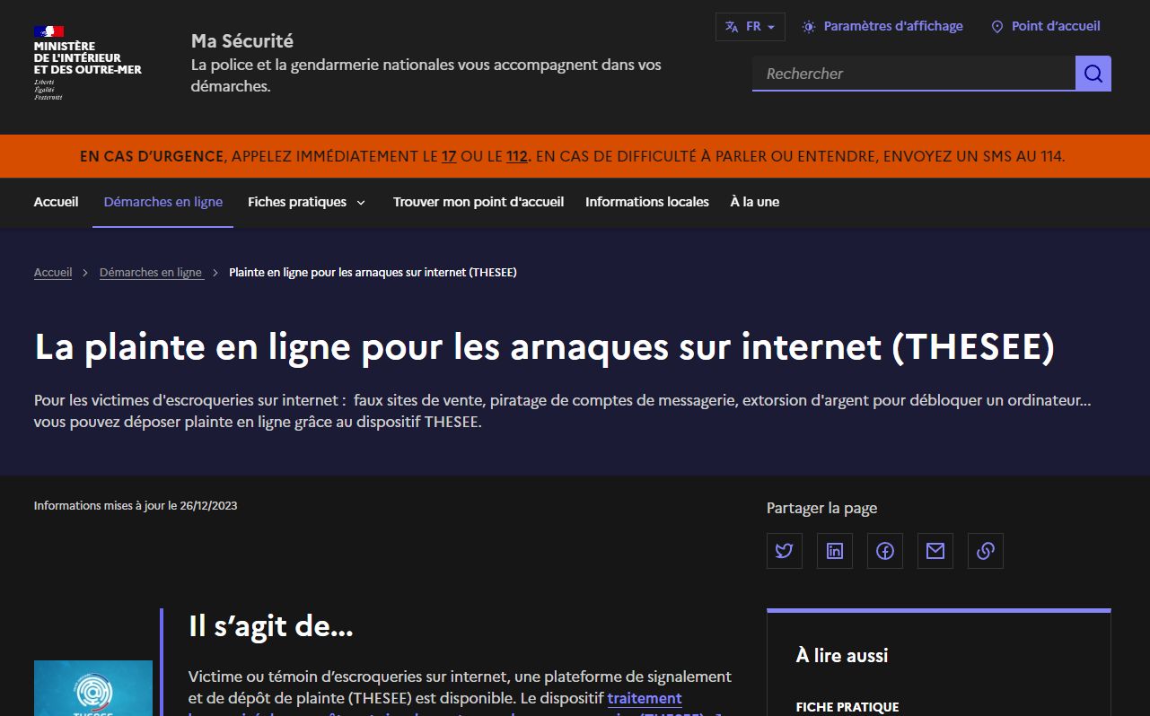 La plateforme Thesee : une solution efficace pour lutter contre les escroqueries en ligne