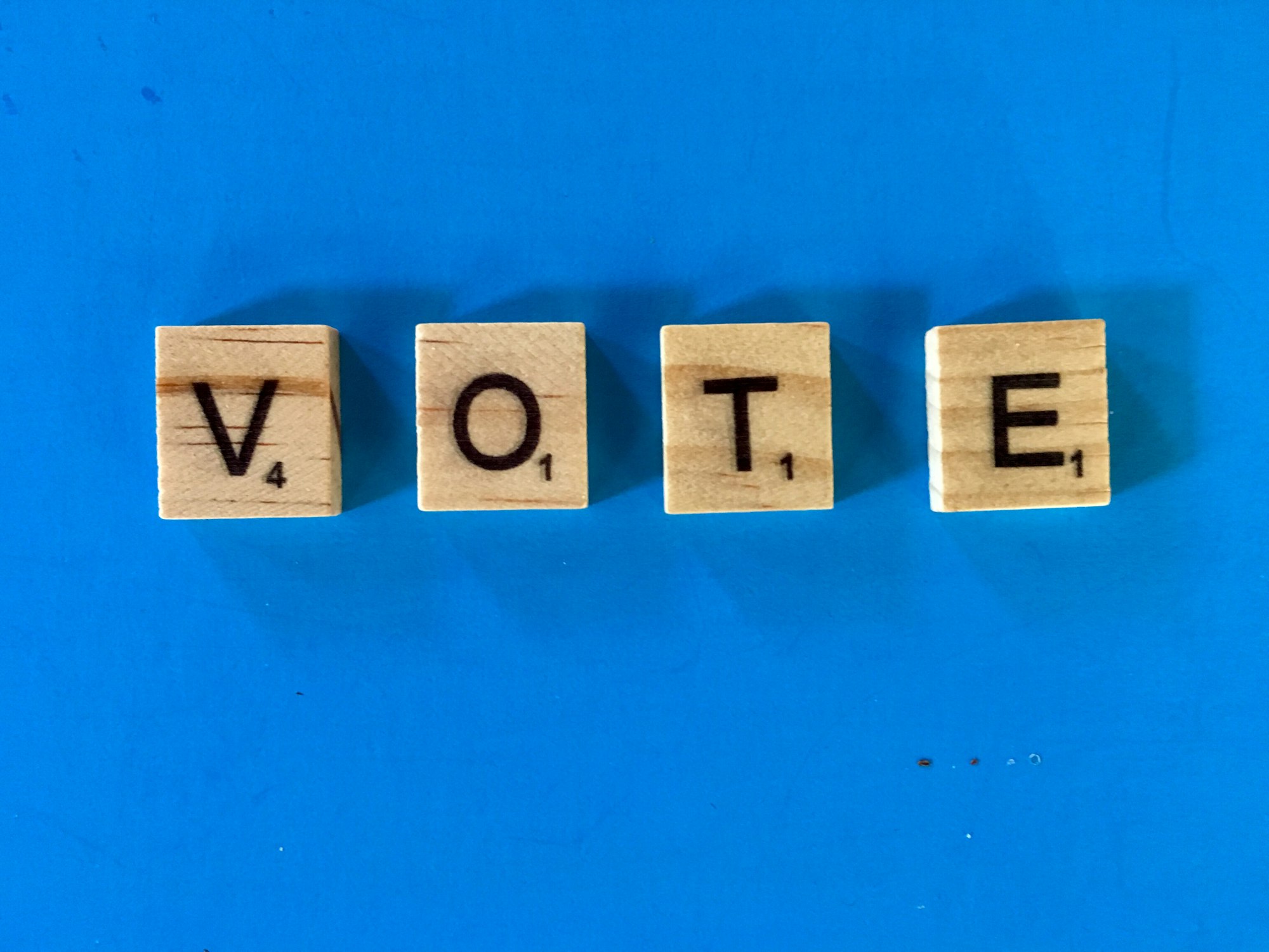 VOTE on blue background